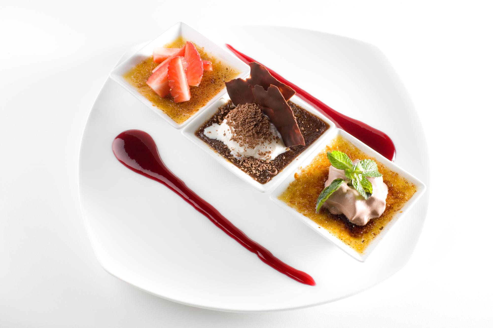 Elegant dessert finished with sauce